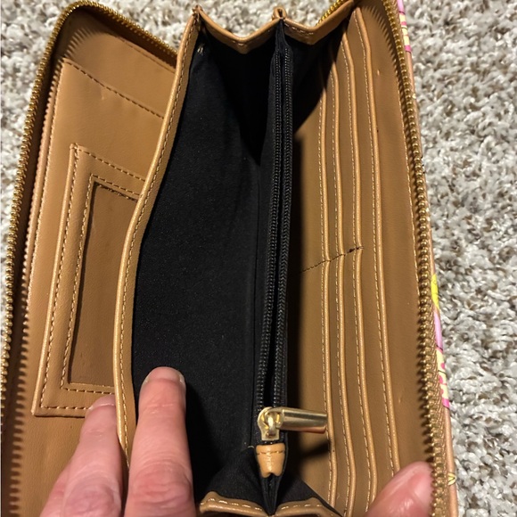 Betsey Johnson Brown Wallet with Pink and Gold Accents - Picture 5 of 6